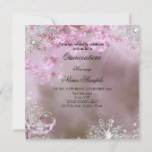 Magische prinses Quinceanera Masquerade Pink Kaart (Achterkant)