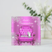Magische prinses Quinceanera Pink Birthday Party Kaart (Staand voorkant)