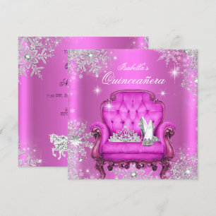 Magische prinses Quinceanera Pink Birthday Party Kaart