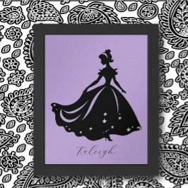 Magische prinses Sillouette gepersonaliseerde prin Poster