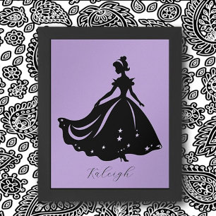 Magische prinses Sillouette gepersonaliseerde prin Poster