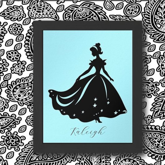 Magische prinses Sillouette gepersonaliseerde prin Poster