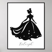 Magische prinses Sillouette gepersonaliseerde prin Poster (Voorkant)