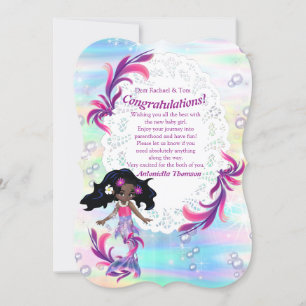 Magische Rainbow Baby Mermaids Congrates-kaart Kaart