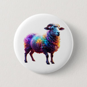 Magische Rainbow Sheep Art Ronde Button 5,7 Cm