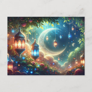 Magische Ramadanmaan & lantaarns Briefkaart