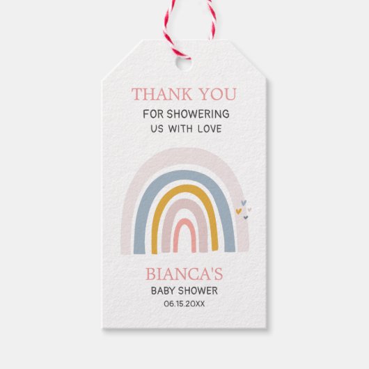 Magische Regenboog Baby shower Dank u Gift Labels Cadeaulabel (Voorkant)