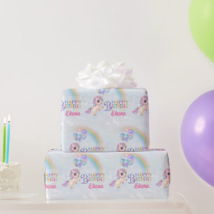 Magische regenboog eenhoorn Happy Birthday Cadeaupapier
