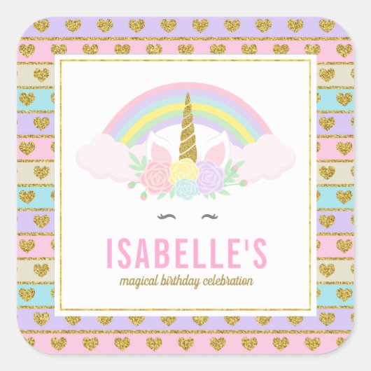 Magische Regenboog Eenhoorn Stickers (Voorkant)