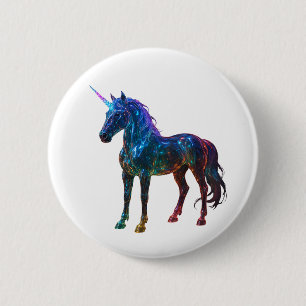 Magische regenboog glas eenhoorn ronde button 5,7 cm