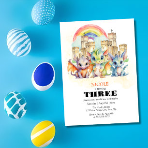 Magische Regenboog Kasteel Schattigee Baby Draken Kaart