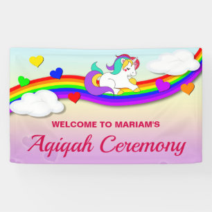 Magische Regenboog Knuffel Eenhoorn Aqiqah Spandoek