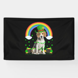 Magische regenboog Leprechaun Beagle Dog St. Patri Spandoek