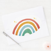 Magische Regenboog Ovale Sticker (Envelop)