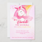 Magische Regenboog Pastel Eenhoorn QR Code verjaar Kaart (Voorkant)