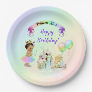 Magische Regenboog Prinsessen Kasteel Koets Papieren Bordje