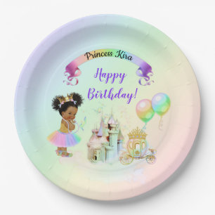 Magische Regenboog Prinsessen Kasteel Koets Papieren Bordje