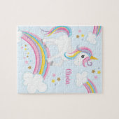 Magische regenboog Unicorn - Aangepaste Kinderen Legpuzzel (Horizontaal)