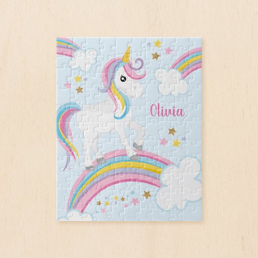 Magische regenboog Unicorn - Aangepaste Kinderen Legpuzzel