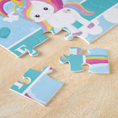 Magische regenboog Unicorn - Aangepaste Kinderen Legpuzzel (Zijkant)