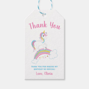 Magische regenboog Unicorn Birthday Cadeaulabel