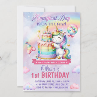 Magische regenboog Unicorn Birthday Kaart