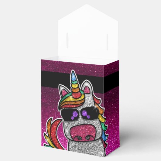 Magische regenboog Unicorn Glitter Whimsical Bedankdoosjes (Geopend)