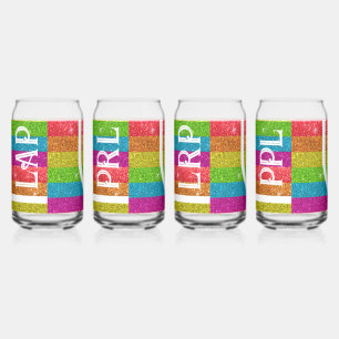 Magische regenboog Unicorn Glitter Whimsical Blikvorm Glas