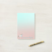 Magische regenboog Unicorn, Ombre-Personalized Post-it® Notes (Op bureau)