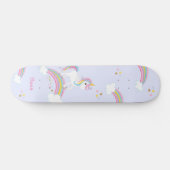 Magische regenboog Unicorn Paars gepersonaliseerd Skateboard (Horizontaal)