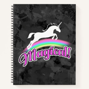 Magische regenboog Unicorn Retro 80's Notitieboek