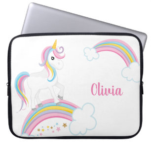 Magische regenboogeenheid op maat laptop sleeve