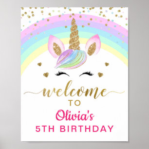 Magische regenbooggouden orn Birthday Welkom Poster