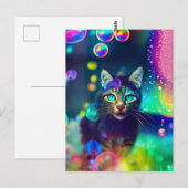 Magische regenboogkat - Briefkaart (Voorkant / Achterkant)