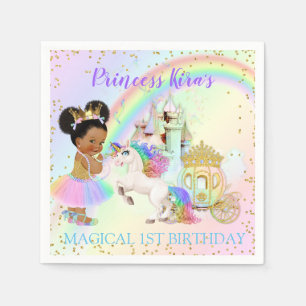 Magische regenboogprinses Castle Carriage Unicorn Servet