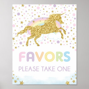 Magische regenboogunikorn / Favors Birthday Party Poster