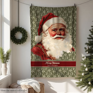 Magische Retro Santa Claus Gooi voor Vakantie Char Fleece Deken