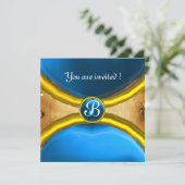 MAGISCHE RINGEN, MONOGRAM perkament edelsteen blau Kaart (Staand voorkant)