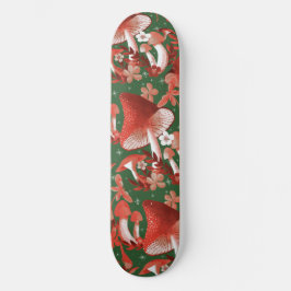 Magische rode en groene paddenstoel skateboard