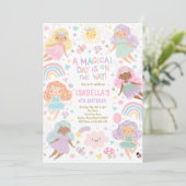 Magische Roze Fee Prinses Verjaardagsfeest Kaart (Staand voorkant)