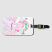 Magische roze inkorn regenboogvlinders bagagelabel (Voorkant (horizontaal))