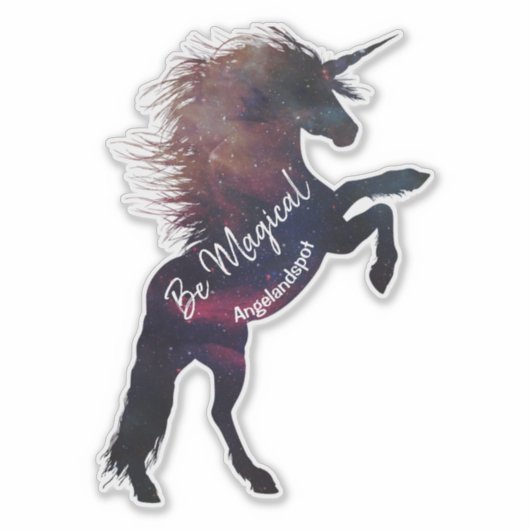 Magische Ruimte-eenheid met tekst Sticker (Voorkant)