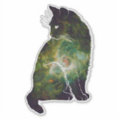 Magische ruimtecat sticker (Voorkant)