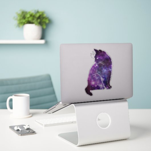 Magische ruimtecat sticker (Laptop op bureau)