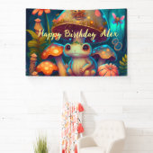 Magische schattige kikkerpaddenstoel spandoek (Insitu)