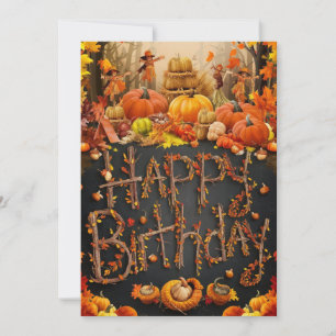 Magische Schattigee Maple Leaf Autumn Herfst Happy Kaart