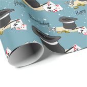 Magische Show Gelukkige Verjaardag Blauw Cadeaupapier (Rol Hoek)