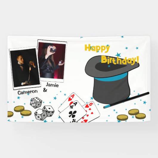 Magische Show Gezamenlijke Viering Gelukkige Verja Spandoek (Horizontaal)