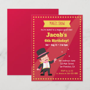 Magische Show Goochelaar Jongen Verjaardagsfeest U Kaart