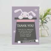 Magische Show Konijn Verjaardag Bedankkaart (Staand voorkant)
